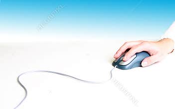 Hand on mouse