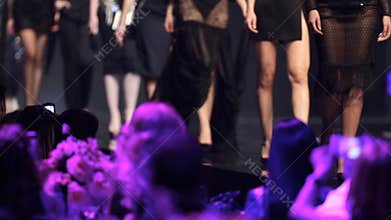 Fashion show runway beautiful black dresses
