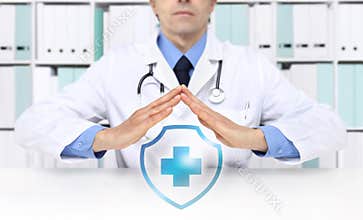 Medical health insurance concept, cross symbol