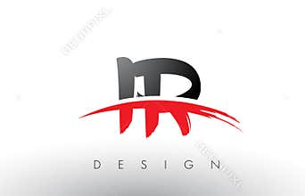 IR I R Brush Logo Letters with Red and Black Swoosh Brush Front