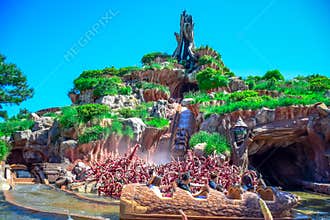 CHIBA, JAPAN: Splash Mountain attraction in Critter Country, Tokyo Disneyland