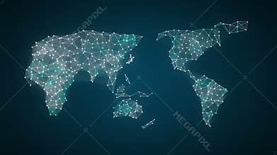 Internet shopping icon connect global world map, grow online commerce network.1.