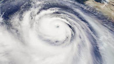 Hurricane weather satellite aerial view