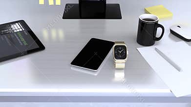 Smart watch synchronizing fitness app with smart phone