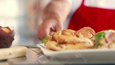 Close up view of cakes at restaurant