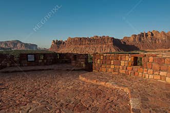 Rock formations on top of Al Ula old city fort, Saudi Arabia