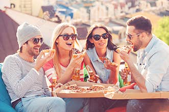 Friends and pizza.