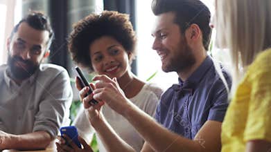 Business team with smartphones and tablet pc