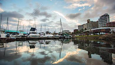 Durban Harbor Timelapse reflection