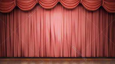 Red stage curtain closing.