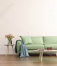 Contemporary green living room