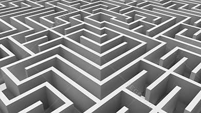 Overhead shot of complicated maze