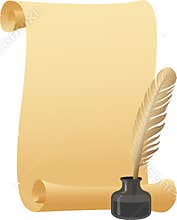 Parchment Scroll Quill Pen/eps