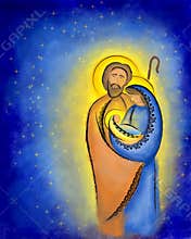 Christmas nativity scene Holy family Mary Joseph and child Jesus