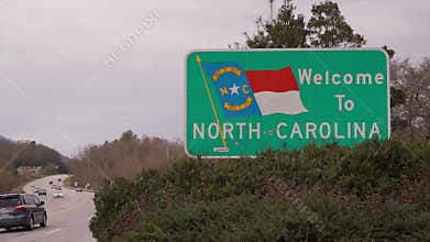 View of the Welcome North Carolina Sign
