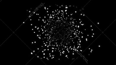 Into stars field with black screen