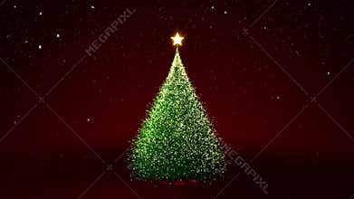 Christmas tree with yellow lights in tree