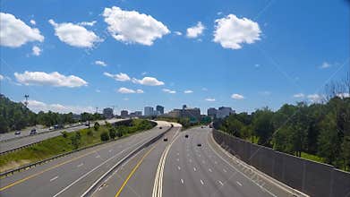 Clouds move over the beltway in northern Virginia time lapse
