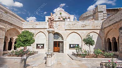 The Church of the Nativity of Jesus Christ timelapse hyperlapse. Palestin. The city of Bethlehem.