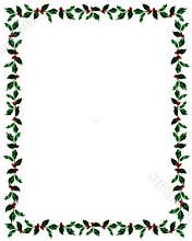 Christmas Holly Frame with Clip Path