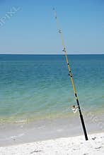 Fishing pole on beach