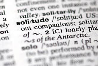 The word solitude in a dictionary