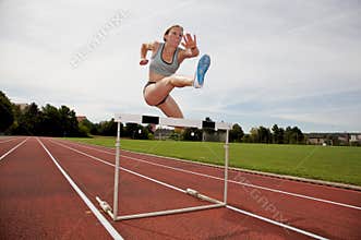 Jumping over a hurdle