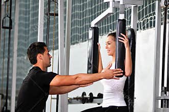 Working out with personal trainer