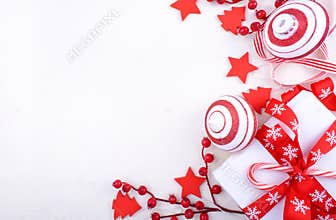 Festive red and white theme Christmas Holiday background