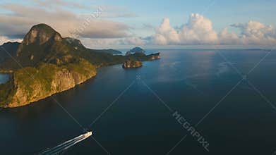 The beautiful bay aerial view.Tropical islands.