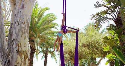 Graceful female acrobatic dancer