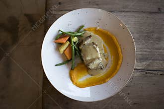 Duck Breast With Vegetable Puree