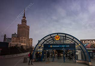 Centrum Metro station in Warsaw