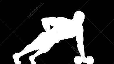 Fitness athlete push up dumbbell 2D animation