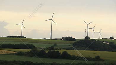Wind turbines in windmill farm