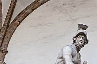 Statue of greek hero Menelaus holding Patroclus in Florence