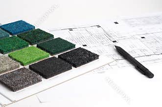 Interior designer choosing color and materials