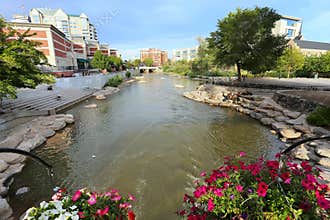 Truckee river in downtown Reno, Nevada