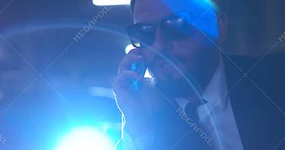 Man answering his phone