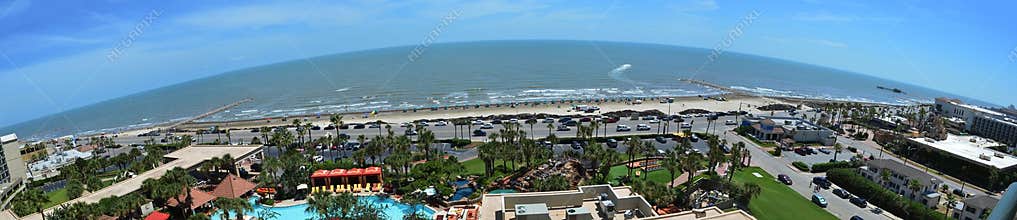 Galveston island Beach panoramic view