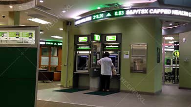 Woman inside the TD Bank