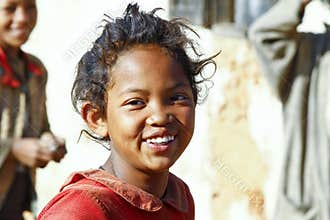 Smiling poor african girl, Africa
