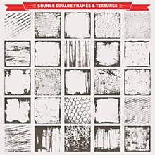 Grunge Square Frames Backgrounds Vector