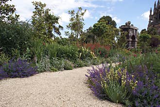Arundel castle garden's path in England
