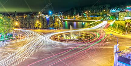 Roundabout intersections Dalat night market
