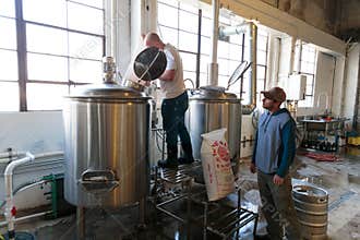 Commercial Craft Beer Making at Brewery