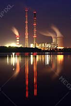 Power station by night