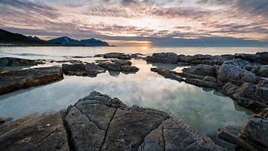 Timeless of fjord on Lofoten islands