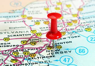 New Jersey state USA map
