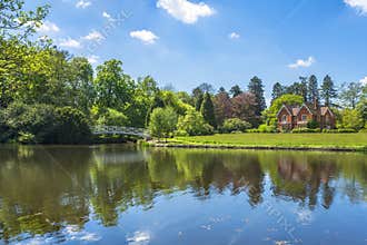 A lake in Virginia Water Park in Surrey, UK